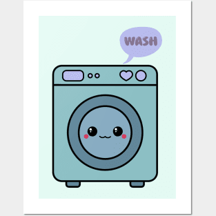 Kawaii Washing Machine Posters and Art